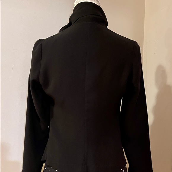 Morgane Le Fay Black Silk Asymmetrical Drape Front Jacket, size S - Picture 8 of 14